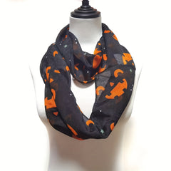 Stylish Halloween Neck Gaiter Lattice Pumpkin Pattern Scarf