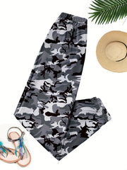 Camouflage Print Elastic Waist Jogger Pants for Women