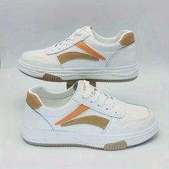 Women's Platform Colorblock Sports Shoes Lace Up Low Top Skate Shoes