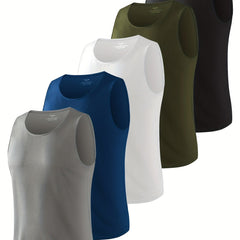 5 Pack Men's Workout Tank Tops Sleeveless Mesh Gym Shirt Quick Dry