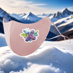 3D Printed Succulent Pattern Warm Fleece Mask Polyester Knit Fabric