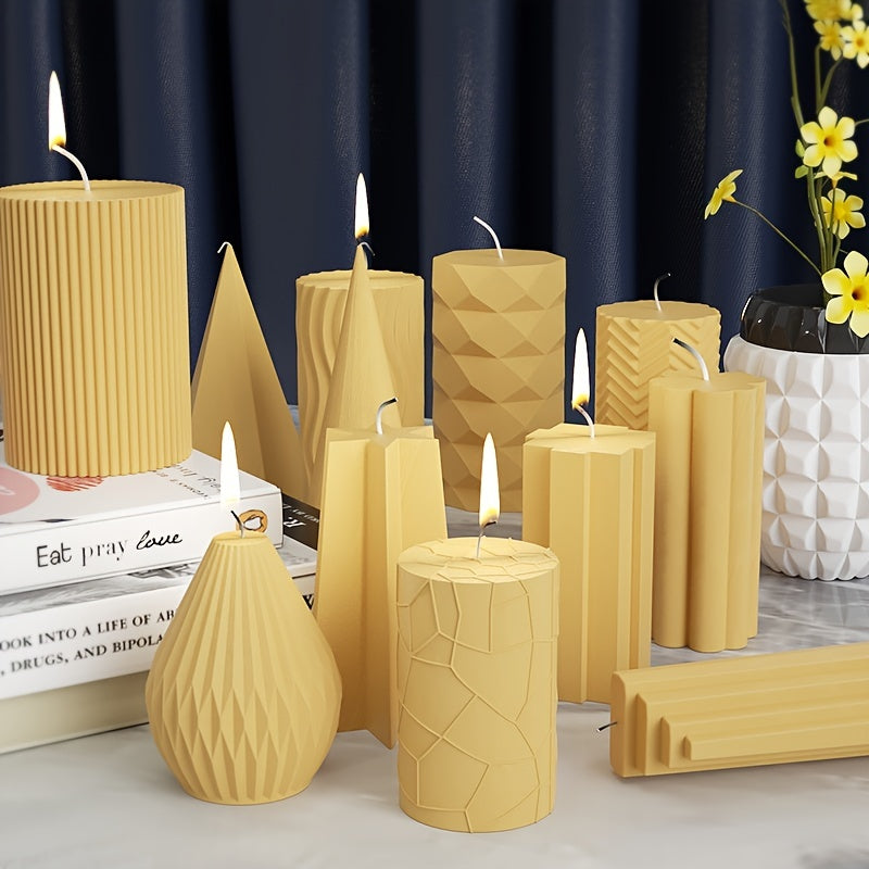 Geometric Candle Casting Silicone Mold for DIY Decor, Soap Making, Epoxy Mold