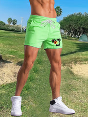 Palm Tree Pattern Graphic Drawstring Shorts Men's Summer Vacation Resort