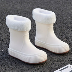 Thickened Warm Rain Boots Waterproof Short Boots Women's Rain Boots