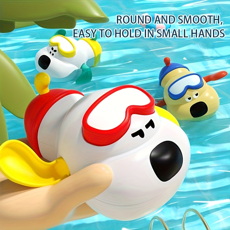 Floating Dog Bath & Swim Toys for Toddlers with Goggles & Flippers