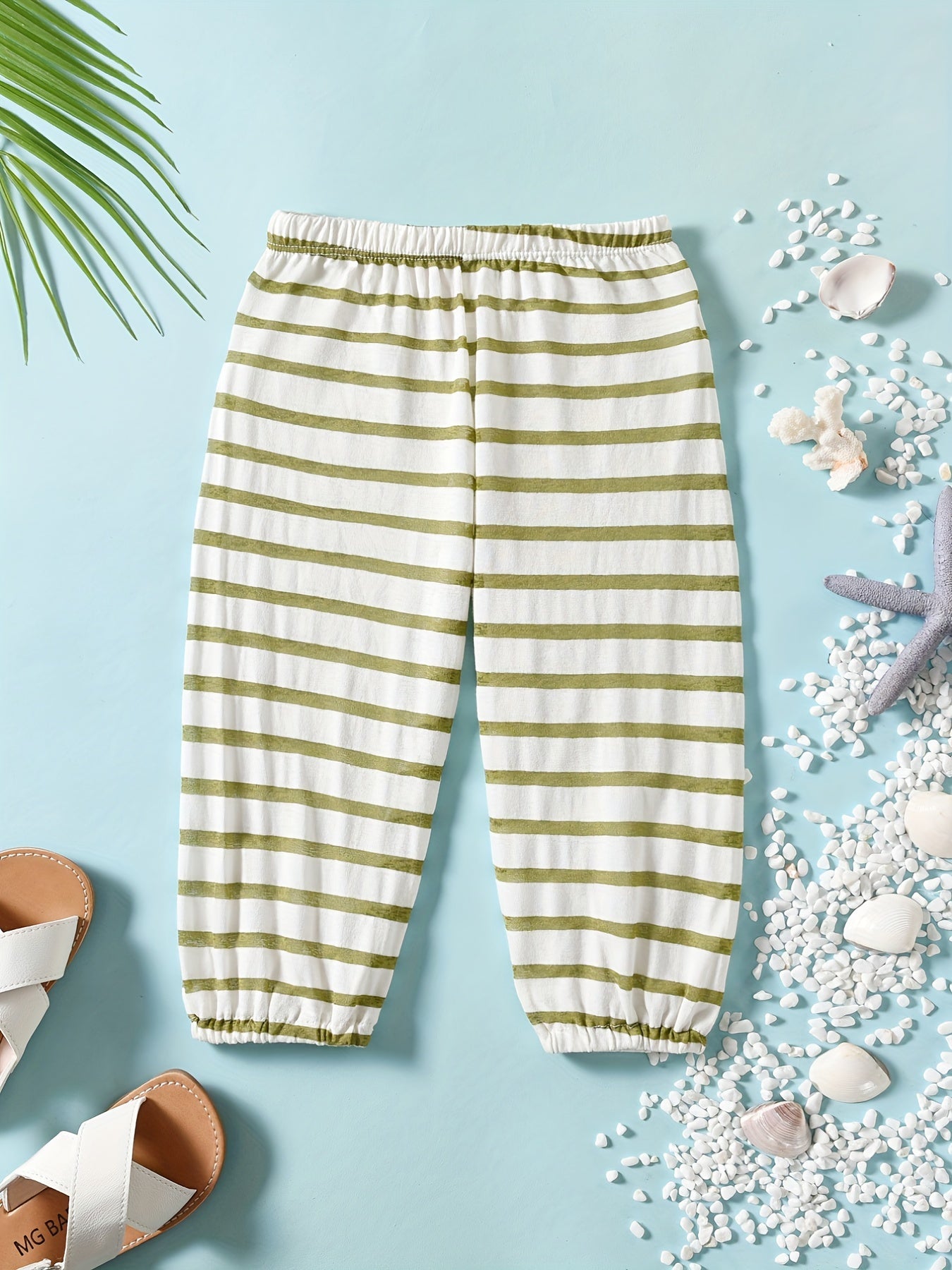 Boys Striped Pants Casual Soft Comfortable For Beach Vacation Kids Summer