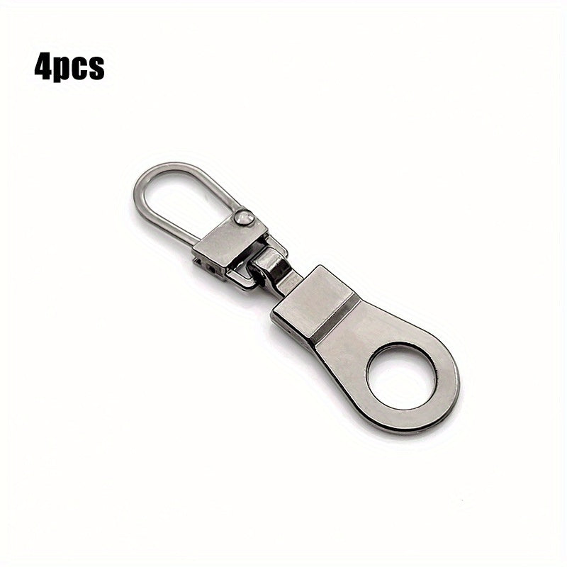 4pcs Metal Zipper Silder For Jacket Bag Purse Pockets Repair Kits