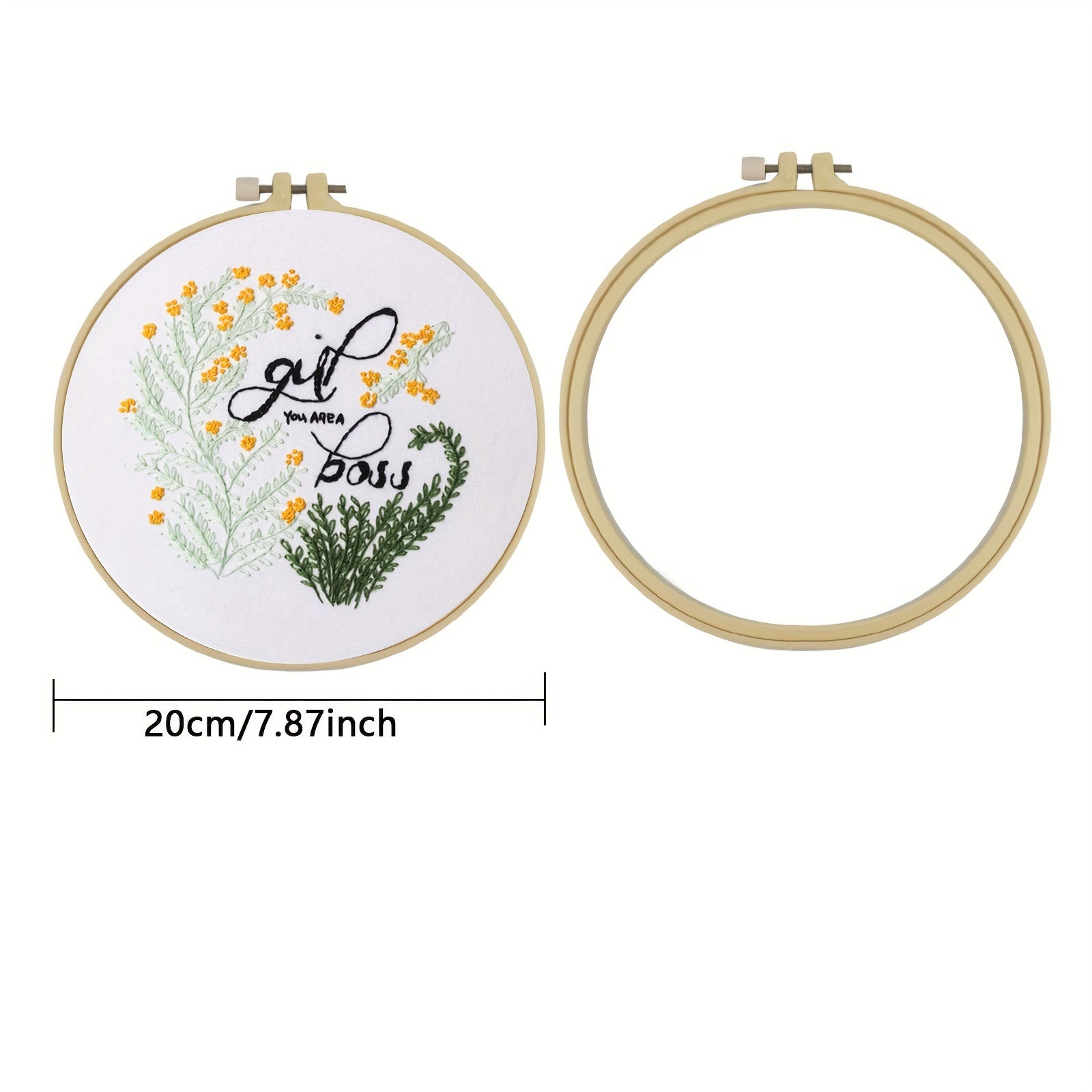 2pcs Stamped Embroidery Starter Kit DIY Hand Embroidery Fabric Threads Sewing