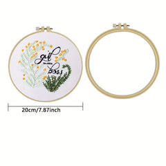 2pcs Stamped Embroidery Starter Kit DIY Hand Embroidery Fabric Threads Sewing