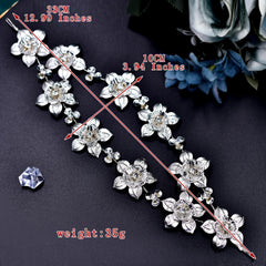 Rhinestone Flower Bride Headwear Hair Hoop for Banquet Plate