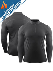 Men's Compression Shirt 1/4 Zip Pullover Long Sleeve Base Layer