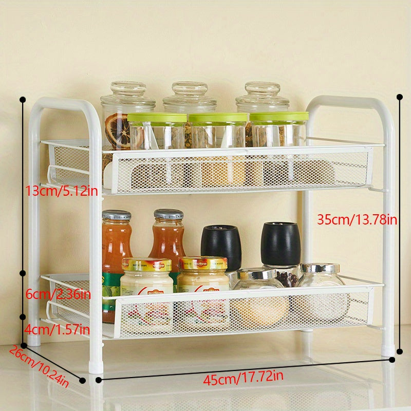 1pc Kitchen Seasoning Rack Organizer For Cabinet and Countertop Storage