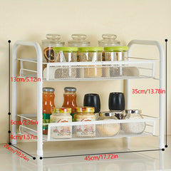 1pc Kitchen Seasoning Rack Organizer For Cabinet and Countertop Storage