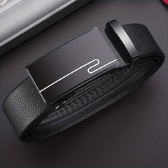 Leather Automatic Buckle Pants Belt for Men