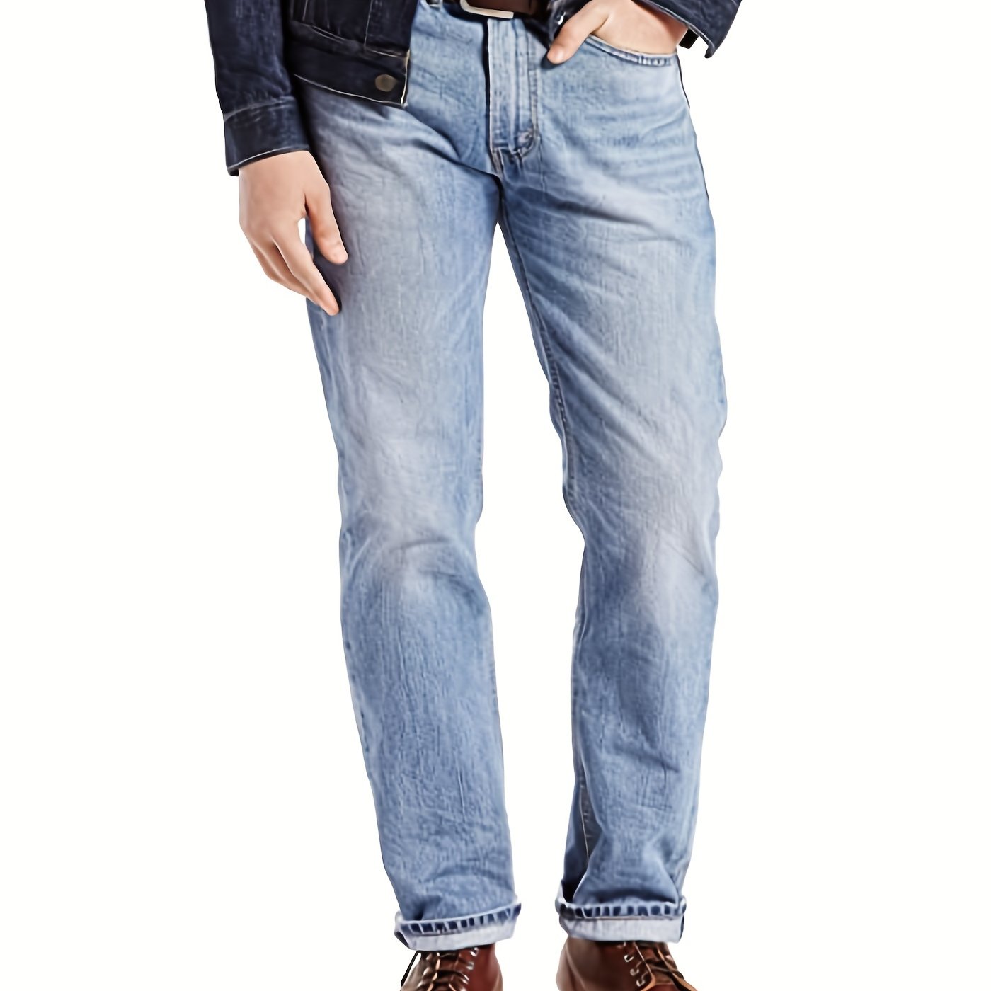 Slim Fit Distressed Stretch Denim Jeans Mens Casual Street Style