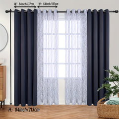 Branch Printed Sheer & Blackout Curtains - Grommet Top Window Drapes