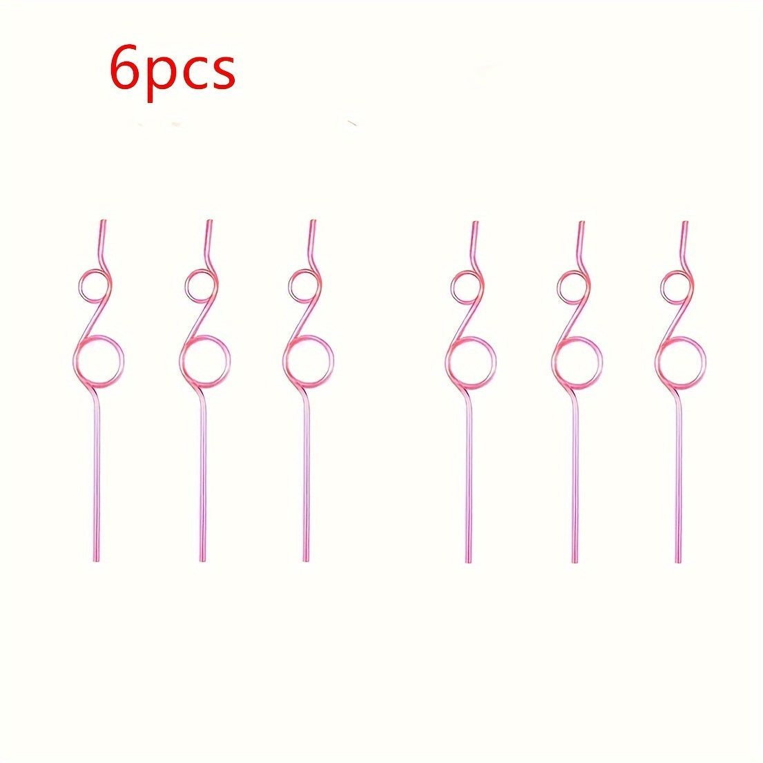 6/12pcs Reusable Plastic Curly Straw for Water Bottle Bar Cocktail Party