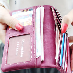Floral Wallet for Women Trifold Clutch with RFID Blocking Long Zipper Checkbook