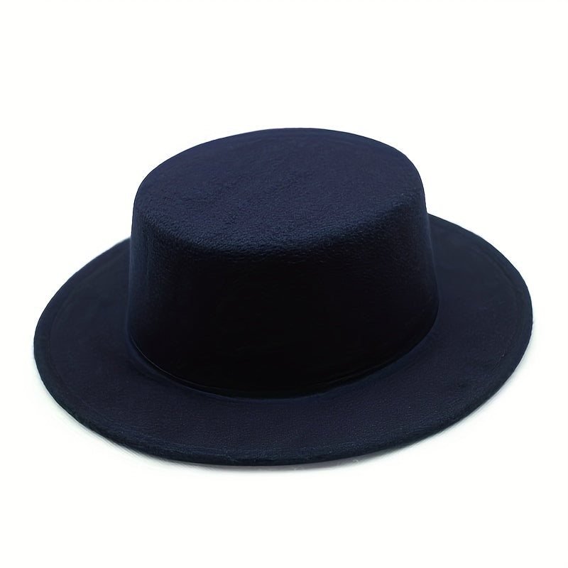 Flat Top Fedora Short Brim Jazz Sun Hat Classic Outdoor Sunscreen Unisex