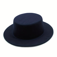 Flat Top Fedora Short Brim Jazz Sun Hat Classic Outdoor Sunscreen Unisex