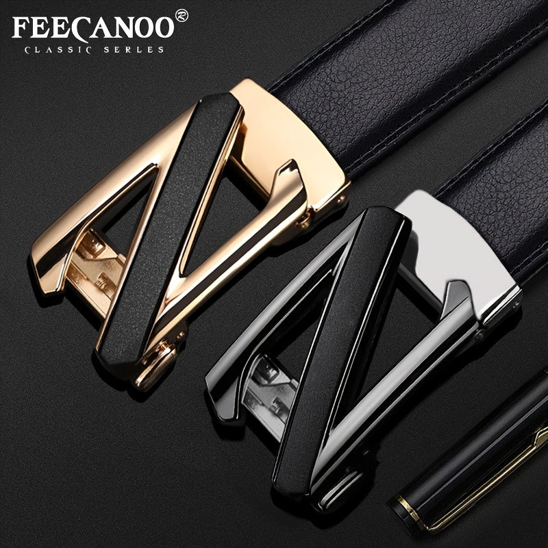 Men's Letter Leather Business Casual Pants Belt
