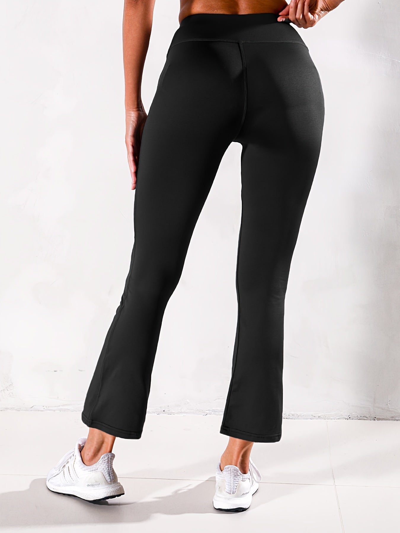 High Stretch Flared Yoga Pants Solid Bootcut Sports Activewear