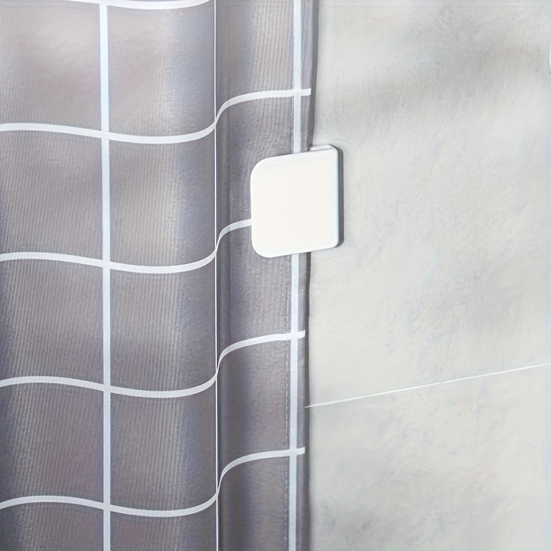 2pcs Shower Curtain Clip Adhesive Fixing Anti-splash Clip for Bathroom
