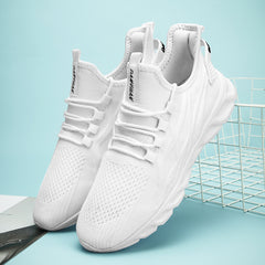 Breathable Knitted Running Shoes Lace Up Sneakers Women's Footwear