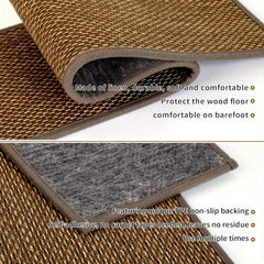 Natural Linen Non Slip Stair Treads for Wooden Steps Indoor
