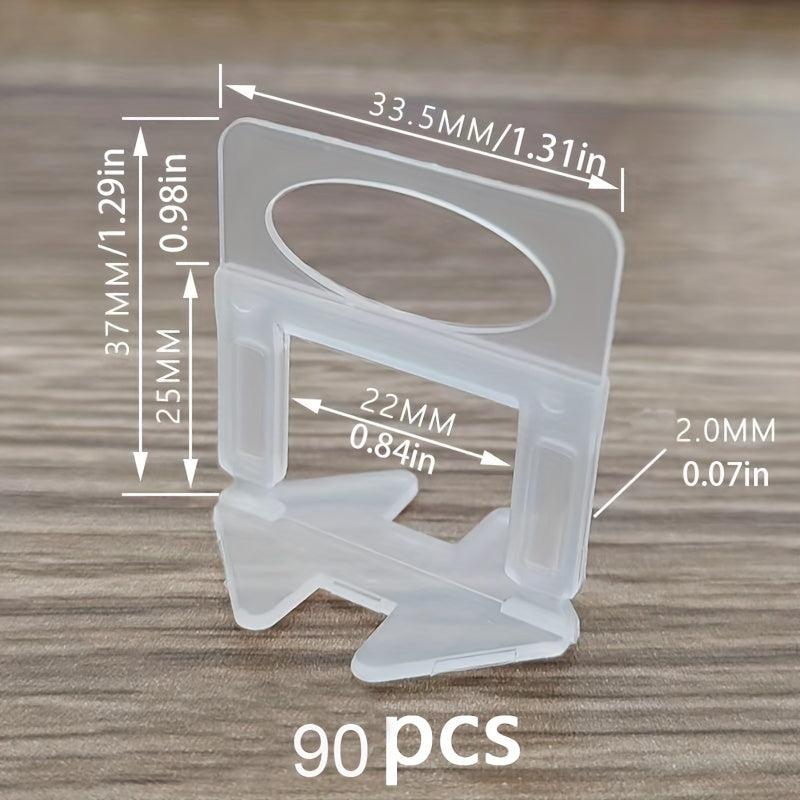 90pcs Tile Leveler Base Tiling Tool Adjustment Leveling Sticking Tile Tool