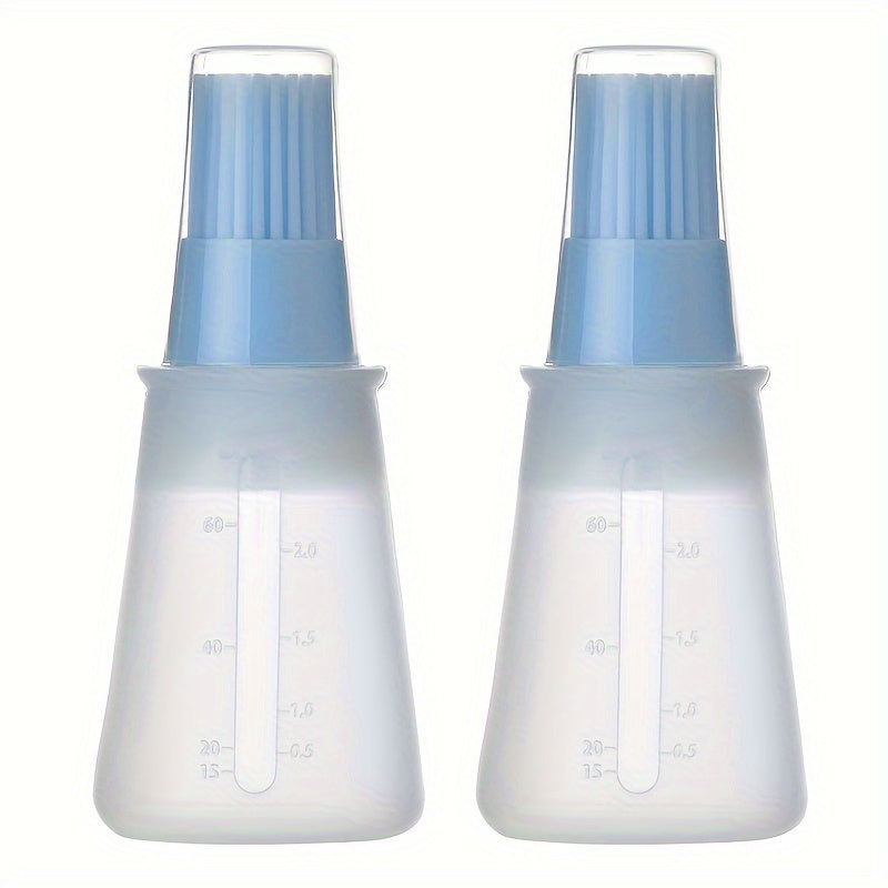 2pcs Silicone Bottle Brushes with Lid - Heat Resistant, Space-Saving