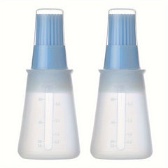 2pcs Silicone Bottle Brushes with Lid - Heat Resistant, Space-Saving