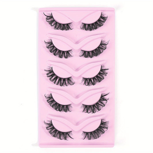 5 Pairs False Eyelashes Thick Fluffy Lashes Extension