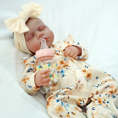 Handcrafted 43" Reborn Youngsters Girl Doll with Yellow Floral Outfit