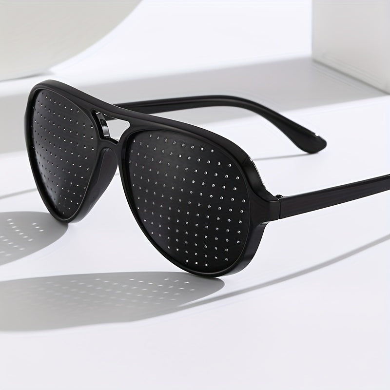 Needle Hole Lens Glasses Double Bridges Punk Party Decors