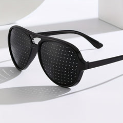 Needle Hole Lens Glasses Double Bridges Punk Party Decors