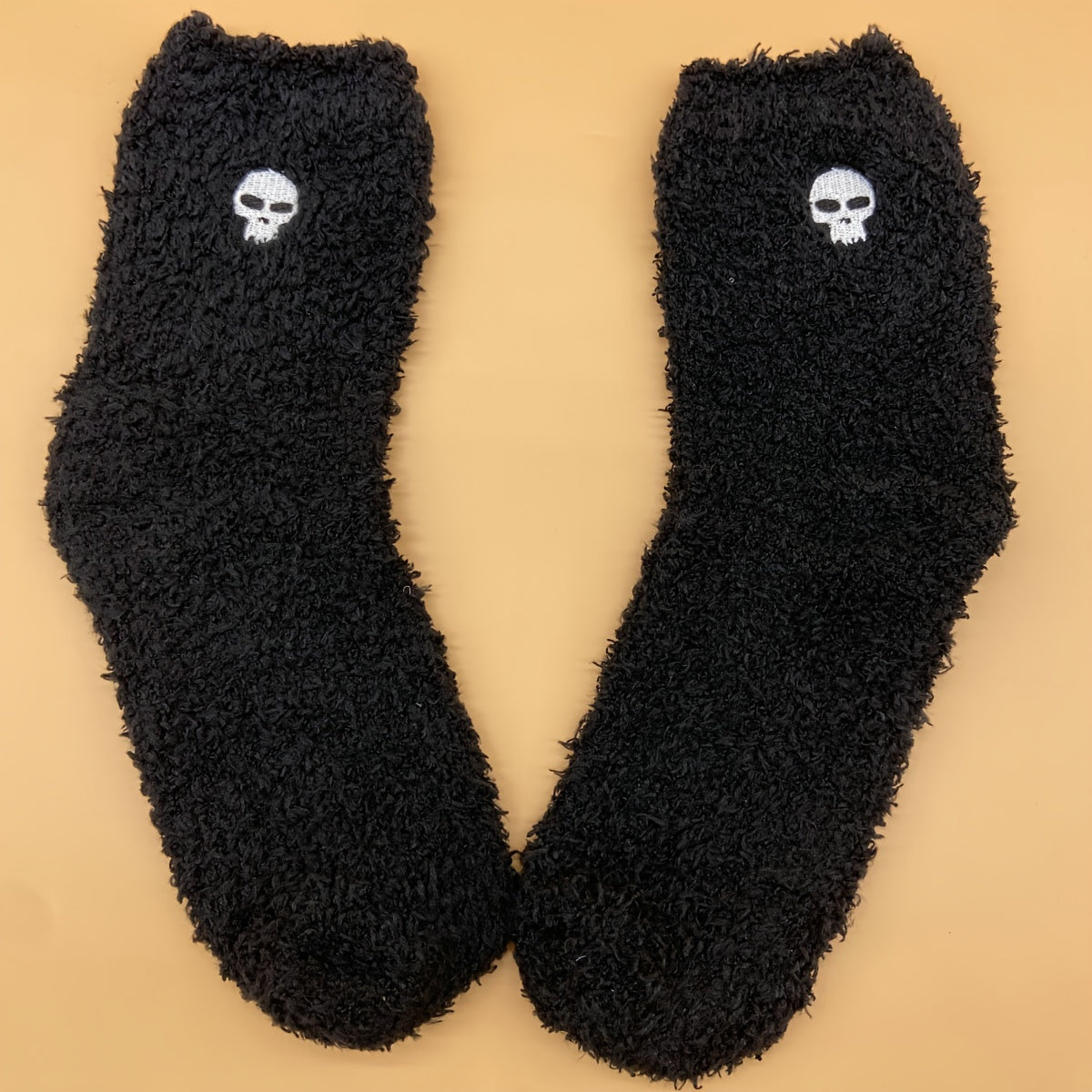 Cartoon Embroidered Coral Fleece Socks - Winter Women's Stocking