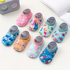Animal Print Non Slip Floor Socks for Baby Boys and Girls