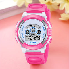 Kids Electronic Night Glow Wrist Watch Colorful Digital