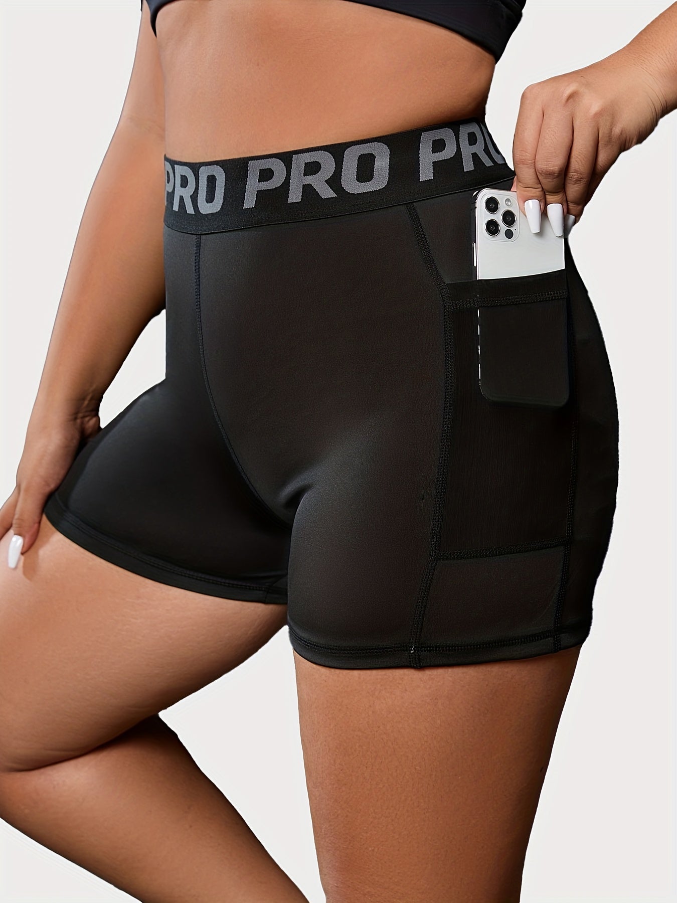 Sports Shorts Women's Plus High Rise High Stretch Shorts