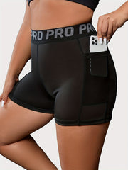 Sports Shorts Women's Plus High Rise High Stretch Shorts