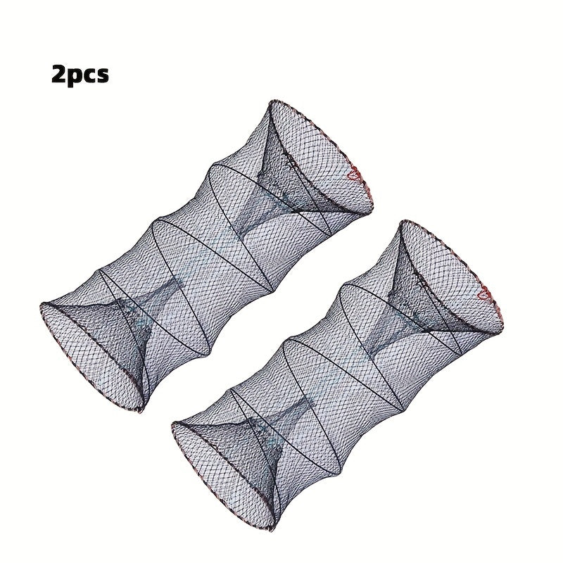 2 Pack Collapsible Bait Traps for Fishing - Portable Minnow, Crab