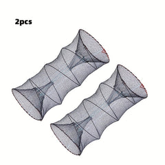 2 Pack Collapsible Bait Traps for Fishing - Portable Minnow, Crab