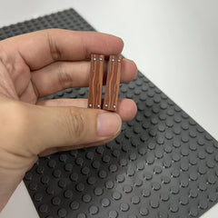 15pcs Wood Grain Building Block Accessories Deep Brown Decorations