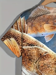 Men's Fish Graphic T Shirt 3D Digital Print Short Sleeve Tee for Summer
