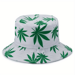 Leaf Print Bucket Hat Hip Hop Sunscreen Basin Hats Lightweight Fisherman Cap