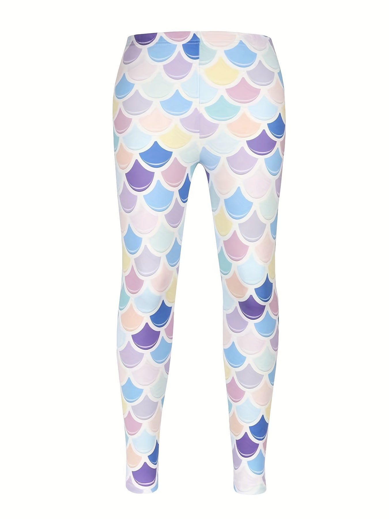 Girls' Cartoon Print Outwear Leggings, High Elasticity Sports Pants