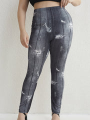 Denim Print Stretch Skinny Leggings