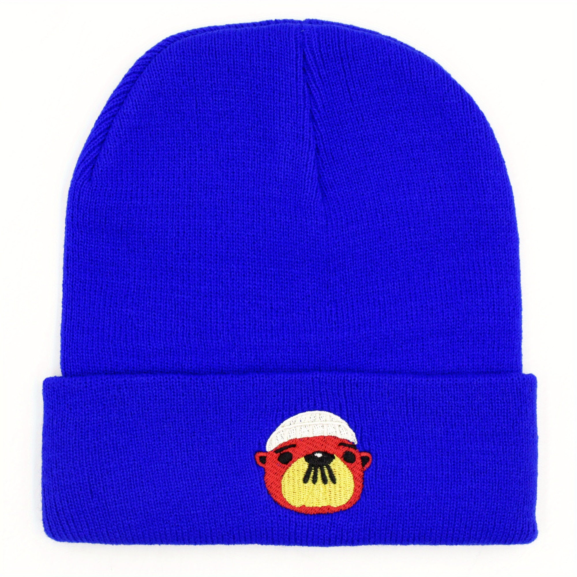 Bear Dad Animal Cartoon Bear Knitted Hat for Men and Women