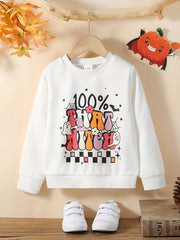 Girls Halloween Cartoon Sweatshirt Comfort Fit Long Sleeve Top